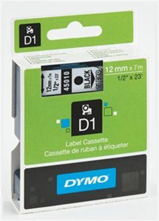  DYMO "D1" Feliratozógép szalag 12 mm x 7 m fekete-víztiszta (GD45010) 