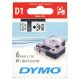  DYMO "D1" Feliratozógép kazetta 6 mm x 7 m fekete-fehér (S0720780) 