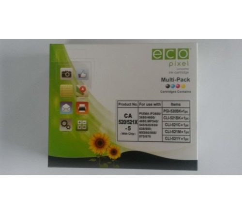  Ecopixel utángyártott CANON CLI-521 tintapatron Multipack BKCMY 5db-os (2934B010FUEC2) 