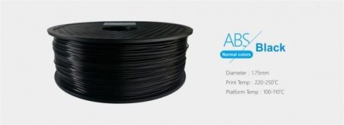  3D ABS filament 1,75mm, 1kg fekete (3DFILAMABS175BK) 