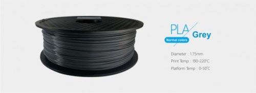  3D nyomtató filament 1,75 mm PLA szürke (3DFILAMENT175GR) 