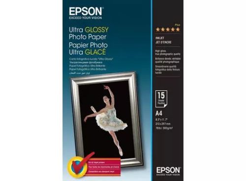  Epson ultra fényes fotópapír (A4, 15 lap, 300g) (C13S041927) 