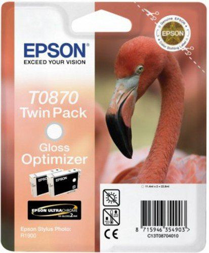  Epson T0870 tintapatron Dupla csomag Gloss Optimizer Ultra Gloss High-Gloss 2 (C13T08704010) 