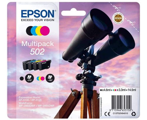  Epson 502 tintapatron Multipack 4 színű (C13T02V64010) 