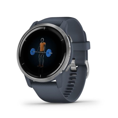  Garmin Venu 2 okosóra gránitkék, ezüst kerettel (010-02430-10) 