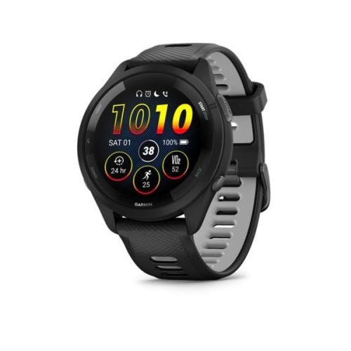  Garmin Forerunner 265 futóóra fekete-szürke szilikon szíjjal (010-02810-10) 