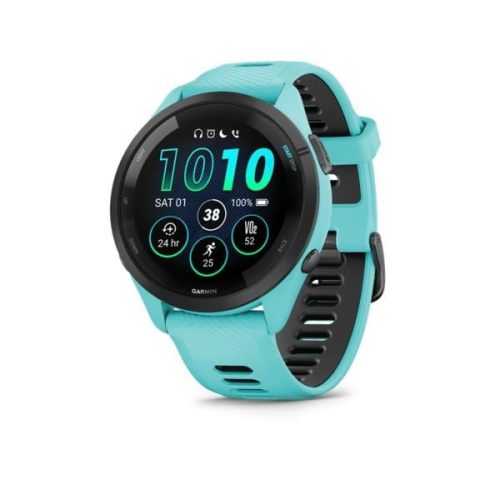  Garmin Forerunner 265 futóóra kék-fekete szilikon szíjjal (010-02810-12) 