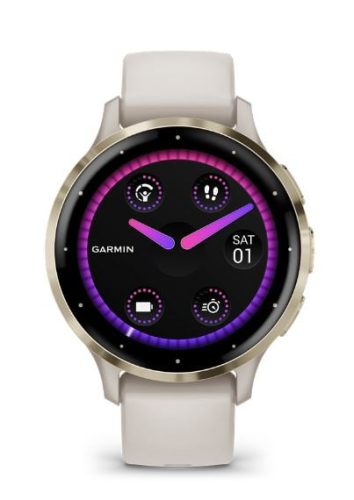  Garmin Venu 3S okosóra elefántcsont krémarany, szilikon szíjjal (010-02785-04) 