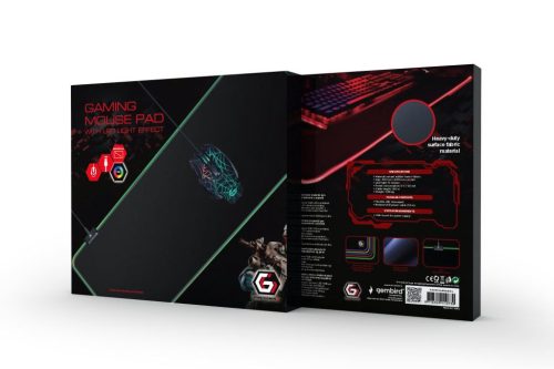  Gembird MP-GAMELED-L Gaming egérpad LED világítással L-es, fekete 