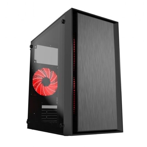  Gembird CCC-FORNAX-960R táp nélküli ablakos microATX ház fekete 