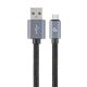  Gembird USB-A - Type-C harisnyázott kábel 1.8m fekete-szürke (CCB-mUSB2B-AMCM-6) 