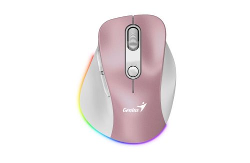  Genius Ergo 9000S Pro vezeték nélküli (Bluetooth 5.0 / 2.4GHz) újratölthető egér rózsaszín (31030039403) 