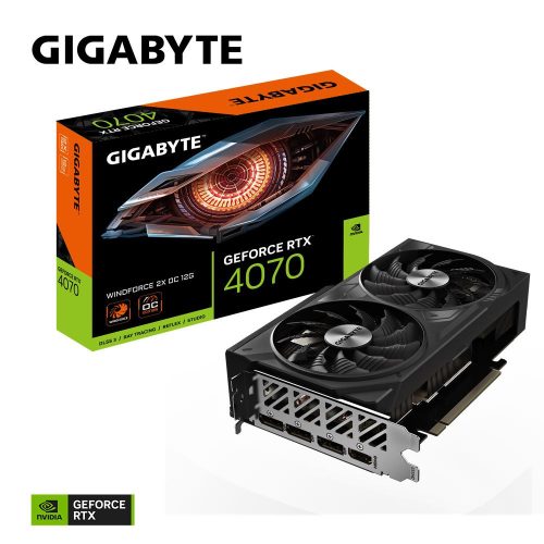  Gigabyte GeForce RTX 4070 12GB WINDFORCE 2X OC 12G videokártya (GV-N4070WF2OC-12GD) 