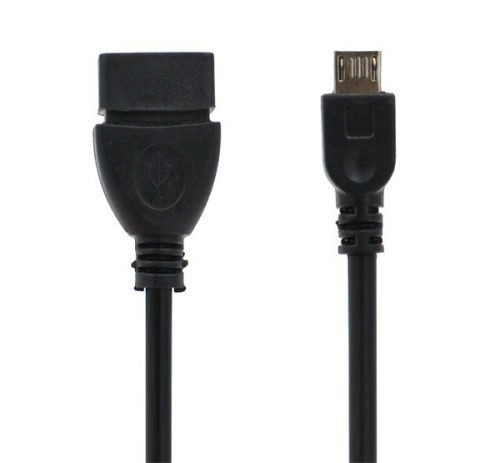  Adapter kábel, microUSB - USB, pendrive csatlakoztatásához, OTG (CA-157 / ET-R205UBE kompatibilis) FEKETE 