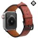  Gigapack Apple Watch Series 9 41mm kicsi valódi bőr pótszíj vörösesbarna (GP-149385) 