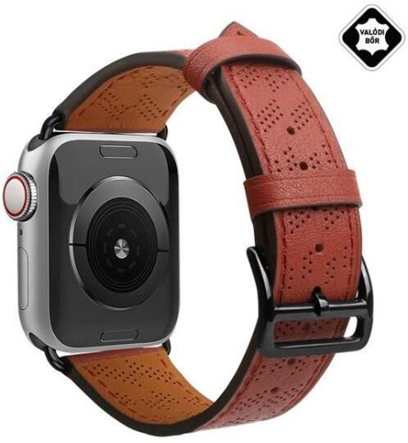  Gigapack Apple Watch Ultra 2 49mm nagy valódi bőr pótszíj vörösesbarna (GP-149382) 