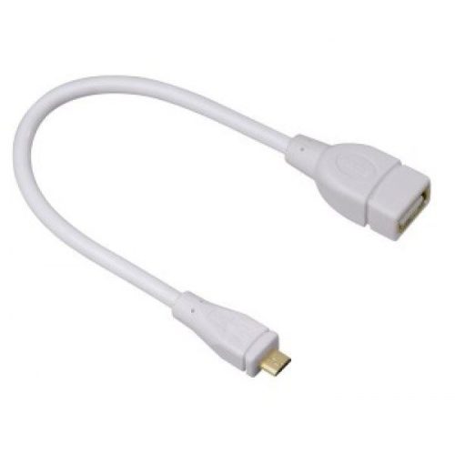  Hama USB A aljzat  / Micro USB OTG adapter kábel 0,15 m fehér (54518) 