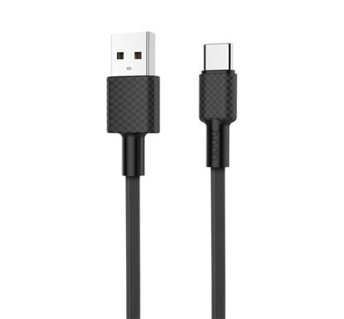  HOCO X29 adatkábel és töltő (USB - Type-C, gyorstöltés támogatás, 100cm, törésgátló) FEKETE (X29_TYPE-C_1M_B) 