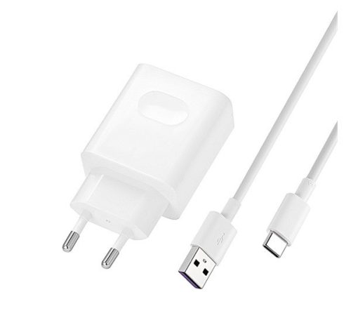  HUAWEI hálózati töltő USB aljzat (10V / 4000mA, 40W, PD gyorstöltés támogatás + Type-C kábel) FEHÉR (CP84 / HW-100400E) 