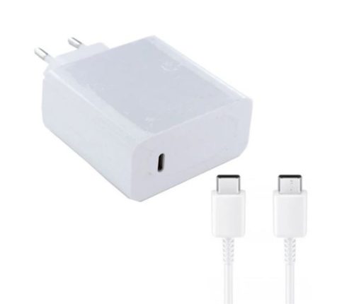  Huawei hálózati töltő USB-C aljzat (5V/2A, 65W, PD gyorstöltő + USB-C kábel) fehér (HW-200325EPO) 