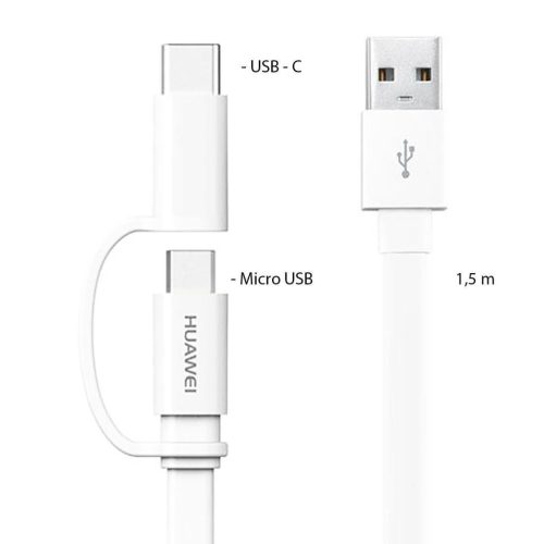  Huawei AP55S USB --> Micro USB / USB Type-C kábel fehér  (04071417) 