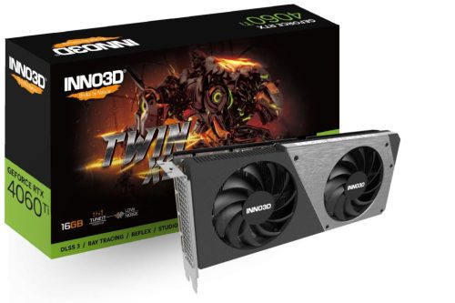  Inno3D GeForce RTX 4060 Ti 16GB DDR6 TWIN X2 Videókártya (N406T2-16D6-178055N) 