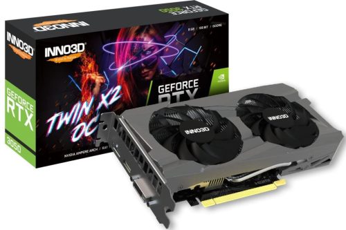  Inno3D GeForce RTX 3050 8GB DDR6 Twin X2 OC Videókártya (N30502-08D6X-1711VA41) 