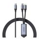  Joyroom SA21-1T2 USB-C - USB-C/Lightning adatkábel 1.5m fekete 