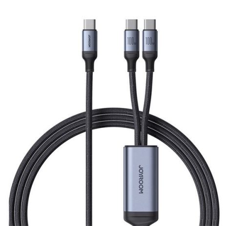  Joyroom SA21-1T2 USB-C - 2xUSB-C adatkábel 1.5m fekete 