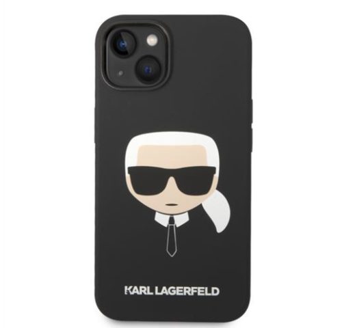  Karl Lagerfeld Head Liquid Apple iPhone 14 Plus szilikon hátlap tok fekete (KLHCP14MSLKHBK) 