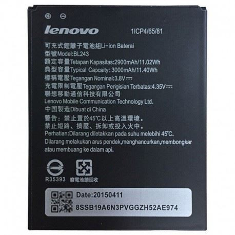  Lenovo BL243 (A7000) kompatibilis akkumulátor OEM csomagolás nélkül 