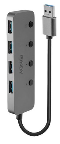  Lindy USB 3.2 Gen1 kapcsolható 4 portos HUB (43309) 