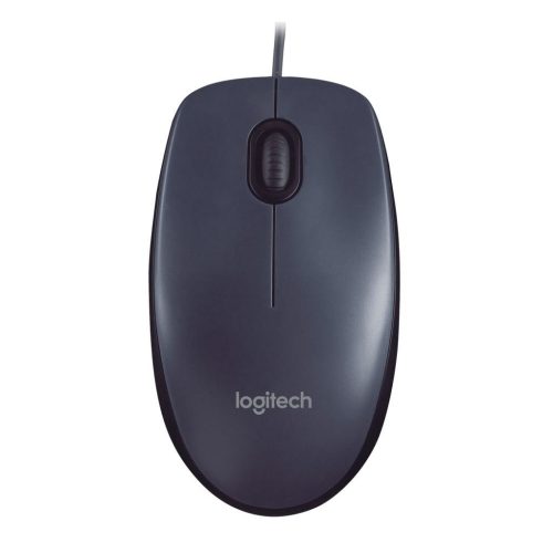  Logitech M90 optikai vezetékes egér sötét szürke USB, pc (910-001793 / 910-001794) 