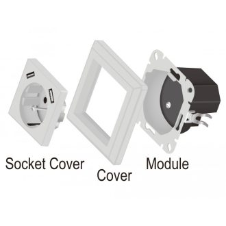   Delock 2,8 A-s fali csatlakozó (konnektor) 2 x A-típusú USB töltő porttal (11473)