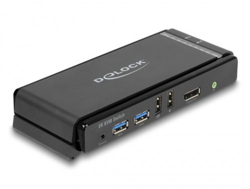 Delock DisplayPort 1.4 KVM switch 8K 60 Hz USB 5 Gbps-vel és audióval (11476)