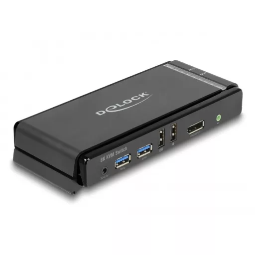 Delock DisplayPort 1.4 KVM switch 8K 60 Hz USB 5 Gbps-vel és audióval (11476)