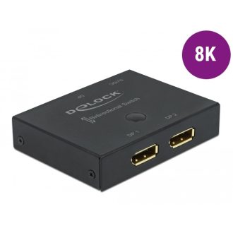   Delock DisplayPort 2 - 1 kapcsoló kétirányú 8K 30 Hz (11478)