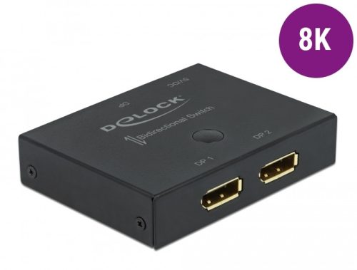 Delock DisplayPort 2 - 1 kapcsoló kétirányú 8K 30 Hz