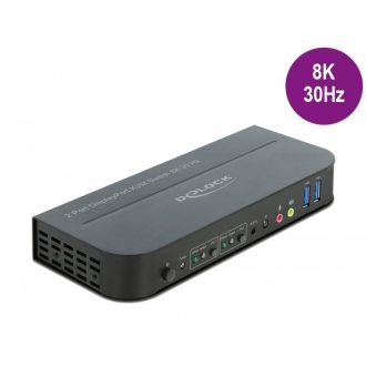   Delock DisplayPort 1.4 KVM switch 8K 30 Hz USB 3.0-vel és audióval (11482)