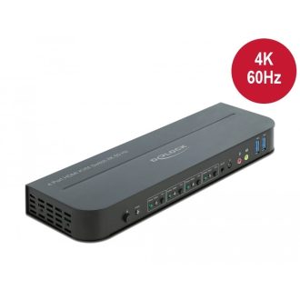   Delock HDMI KVM switch 4K 60 Hz USB 3.0-vel és audióval (11483)