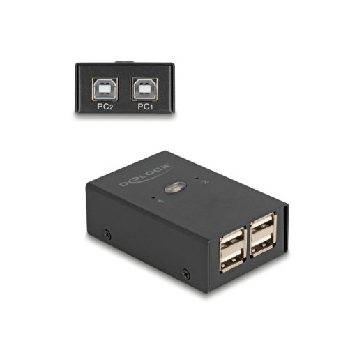 Delock USB 2.0 kapcsoló 2 PC - 4 eszköz (11505)