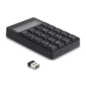   Delock 2 az 1-ben A típusú USB billentyűzet számológép funkcióval, 2,4 GHz, vezeték nélküli, fekete (12113)