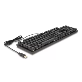   Delock Mechanikus USB játék klaviatúra 1,6 m vezetékkel fekete RGB megvilágítással (12115)