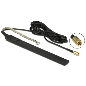   DELOCK DAB+ antenna SMB dugó 23 dBi aktív mindenirányú öntapadós rögzítővel kültéri - fekete (12411)