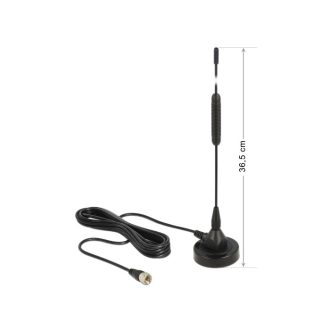   DELOCK DAB+ antenna F dugó 0 dBi mindenirányú mágneses talpú fix - fekete (12412)