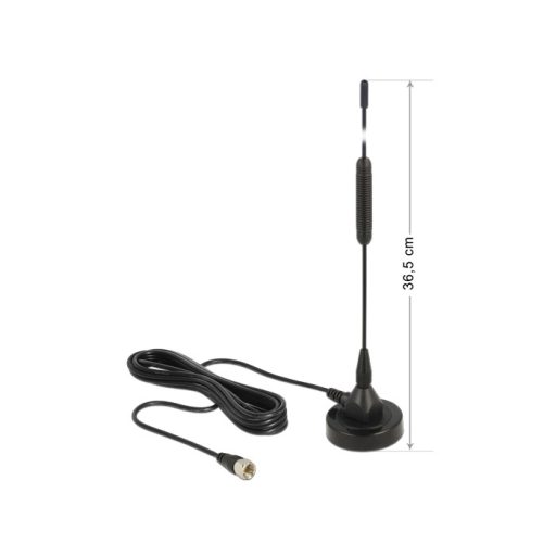 DELOCK DAB+ antenna F dugó 0 dBi mindenirányú mágneses talpú fix - fekete (12412)
