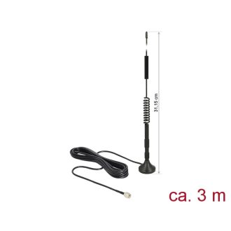   Delock LTE antenna SMA-dugó 5 dBi irányítatlan, rögzített, mágneses talppal és csatlakozókábellel (R (12417)