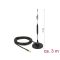 Delock LTE antenna SMA-dugó 6 dBi irányítatlan, rögzített, mágneses talppal és csatlakozókábellel (R (12429)