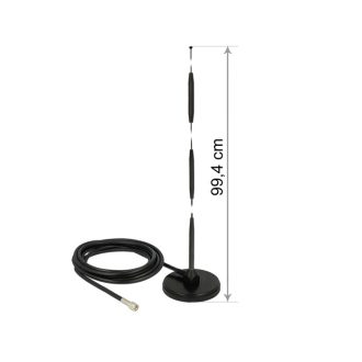   Delock GSM antenna SMA-dugó 7 dBi irányítatlan, rögzített, mágneses talppal és csatlakozókábellel (R (12432)