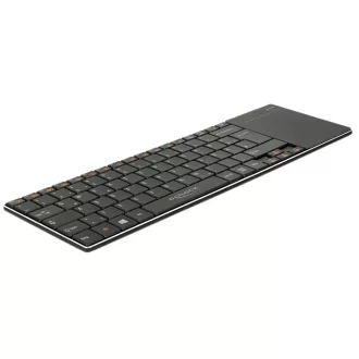   Delock NÉMET Vezeték nélküli billentyuzet okostévéhez és Windows PC-hez 6 mm-es sík érintopaddal (12454)